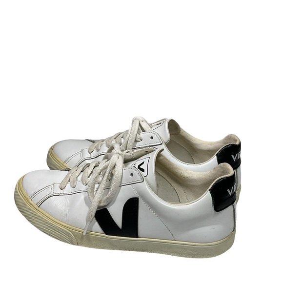 Vera ESPLAR LEATHER WHITE BLACK Sneakers size 7 - Picture 4 of 9